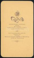 cca 1865 Előkelő úr egészalakos portréja, vizitkártya Prager J. budai műterméből, 10x6 cm