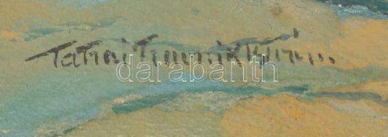 Olvashatatlan jelzéssel, XX. sz. első fele: Hegyvidéki táj. Akvarell, papír, kartonra kasírozva. 17x...