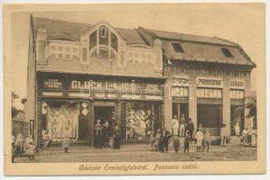 1915 Érmihályfalva, Mihaifalau, Valea Lui Mihai; Pannonia szálloda és étterem, Glück Lajos üzlete és saját kiadása / hotel and restaurant, publisher's shop (EB)