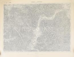 cca 1910-1915 K. u. k. militär-geographisches Institut által kiadott 1: 75.000 méretarányú katonai térképek (Horvátország, Bosznia-Hercegovina területei), 8 db, változó állapotban, feltekerve, 48x63 cm körüli méretben