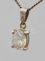 Ezüst (Ag) nyaklánc, kőberakásos medállal, jelzett, bruttó 3,4g