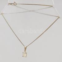 Ezüst (Ag) nyaklánc, kőberakásos medállal, jelzett, bruttó 3,4g