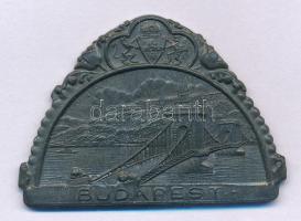 DN "Budapest" a Lánchidat ábrázoló, egyoldalas hadifém plakett, "Nagy Istók" és "Ludvig" jelzésekkel (29x41mm) T:AU