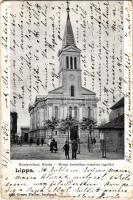 1903 Lippa, Lipova; Római katolikus templom. Gregor Fischer kiadása / Römisch-kath. Kirche / Catholic church (EM)