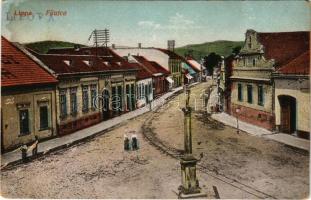 Lippa, Lipova; Fő utca, lóvasút. Kerpel Izsó kiadása / main street, horse-drawn railway (EM)