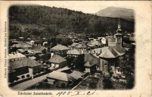 1905 Zalatna, Zlatna; látkép. Folberth Vilmos kiadása / general view (fl)
