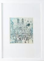 Gross Arnold (1929-2015): Spanyol lépcső. Ofszet nyomat, papír, jelzett a nyomaton. Az 1973-ban megj...