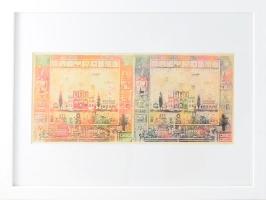 Gross Arnold (1929-2015): Ablakban II. Ofszet nyomat, papír, jelzett a nyomaton. Az 1973-ban megjele...