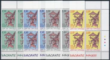 2013 XVI. Benedek pápa lemondása és utódjának megválasztása sor ívsarki négyestömbökben Mi 1762-1765