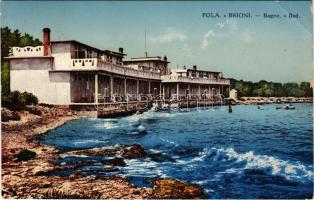 1913 Pola, Pula; Brioni, Bagno / Brijuni beach. Photochrom G. Fano 1912/13. (EB)