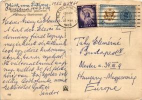 1962 Blankenese (Hamburg), Überseedampfer passieren / ocean liner passenger ship (tear)