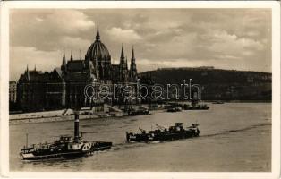 Budapest, Dunai látkép, Országház, Parlament, Gellérthegy, Lánchíd, gőzhajó (EK)