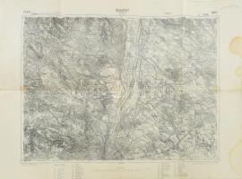 cca 1920 Budapest (Északi lap), katonai térkép, 1 : 75.000, a lap szélén "Demeter Géza főh[adnagy]" névbejegyzéssel és "Magyar királyi összekötő csapat - I. század" bélyegzéssel, foltokkal, 47,5x62,5 cm