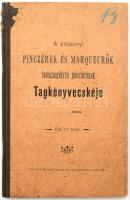 cca 1900 A pozsonyi pinczérek és marquerök betegsegélyző pénztárának tagkönyvecskéje, kopott kötéstől elvált, kitöltetlen.