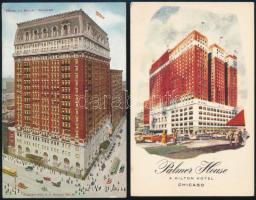 Chicago (Illinois) - 2 pre-1945 town postcards: Palmer House, Hotel La Salle