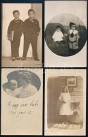 21 db RÉGI gyerek témájú fotós képeslap, vegyes minőségben / 21 pre-1945 children photo postcards in mixed quality
