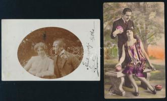 15 db RÉGI zsáner motívum képeslap vegyes minőségben: szerelmes párok, hölgyek / 15 pre-1945 motive ...