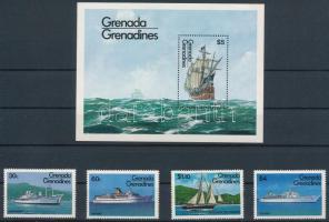 1984 Hajók sor + blokk Mi 611-614 + Mi 82