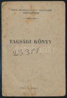 1948 Miskolc, Volt Hadifoglyok Bajtársi Szövetsége tagsági könyv 3 db bélyeggel, fénykép nélkül, kis...