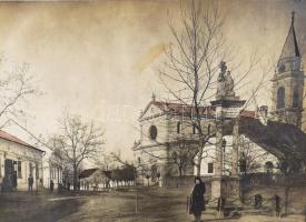 cca 1910/1920 Döbrőköz, Római katolikus templom, utólagos beleszínezéssel, hátoldalon feliratos, 10,5x14,5 cm