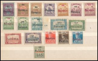 Baranya I. 1921 18 db bélyeg antikva évszámmal, Bodor vizsgálójellel