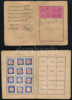 1945 Miskolc, Magyar Vasutasok és Hajósok Országos Szabad Szakszervezete tagsági könyv + Magyar Vasu...