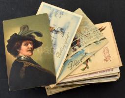 160 db RÉGI üdvözlőlap, ünnepek, művészet, közte Stengel / 160 pre-1945 greeting, art, Stengel postcards