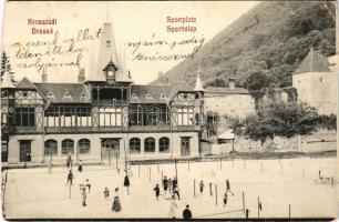 Brassó, Kronstadt, Brasov; Sportplatz / Sporttelep, teniszpálya / sports field, tennis court (vágott / cut)