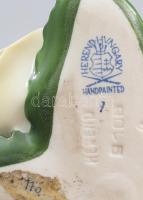 Herendi sárga rózsa, jelzett, kis pattogzással, 7x5 cm