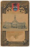 Arad, Városháza. Szecessziós litho keret címerrel / town hall. Art Nouveau litho frame with coat of arms (EM)