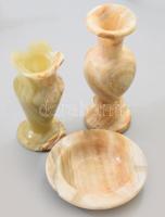 3 darab ónix tárgy, m: 16 cm alatt