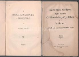 Ritka röpiratok: Szemere Miklós: A Hármas Szövetségről a delegáczióban. Bp., 1904. (Légrády ny.) 18 ...