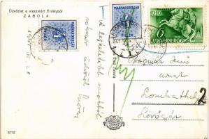 1941 Zabola, Zabala (Háromszék, Treiscaune); "Üdvözlet a visszatért Erdélyből" bevonulás u...