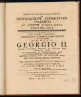 Torkos János orvosdoktor, (1733-?): doktori disszertációja: Dissertatio inauguralis medico-forensis de renuntiatione lethalitatis vulnerum ad certum tempus haud adstringenda. Göttingae, 1756. 31p. + 1 kihajtható diploma. Korabeli vászonkötésben