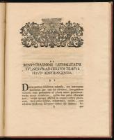 Torkos János orvosdoktor, (1733-?): doktori disszertációja: Dissertatio inauguralis medico-forensis ...