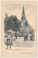 1905 Nagyvárad, Oradea; Evangélikus templom. Schönfeld Sámuel kiadása / Lutheran church (EK)