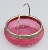 Viktoriánus stílusú üveg kínáló, cca 20. sz. eleje, angol, d: 12 cm