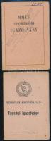 1952 Miskolc, Miskolci Honvéd S. E. tagsági igazolvány + 1965 MMTE (Miskolci Munkás Testedző Egyesül...
