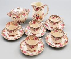 cca 1880 Copeland porcelán készlet 12 darabja, jelzett, sérülésekkel.