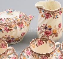 cca 1880 Copeland porcelán készlet 12 darabja, jelzett, sérülésekkel