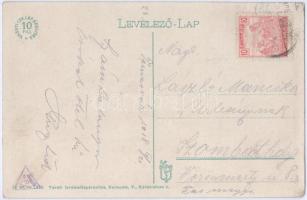 1918 Temesvár, Timisoara; Béga híd, villamos, Horgony kávéház. Vasúti levelezőlapárusítás 14. sz. 19...