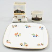 Wictoria asztali dohányzó készlet, bécsi látképekkel. Matricás, jelzett, hibátlan