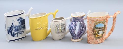 5 darabos fürdőpohár, gyógyvíz pohár készlet. 14 cm ig