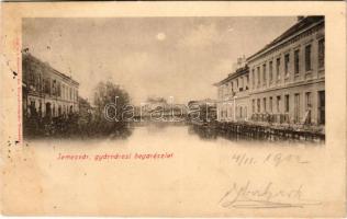 1902 Temesvár, Timisoara; Gyárvárosi Béga részlet. Polatsek-féle könyvkereskedés kiadása / Bega riverside (fl)