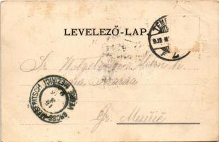 1903 Temesvár, Timisoara; Bonnáz utca, templom. Moravetz Gyula kiadása / street view, church (EB)