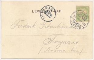 1904 Brassó, Kronstadt, Brasov; Hirser utca, Carl Dendorfer és Anton Bros üzlete. montázs / Hirscher...