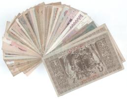 Vegyes, 46db-os külföldi bankjegytétel, közte Ausztria / Szövetséges megszállás 1944. 1Sch + 2Sch + ...