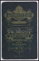 cca 1880 Elegáns fiatal lány virágokkal díszített ruhában, vizitkártya Liederhoffer Vilmos budapesti...