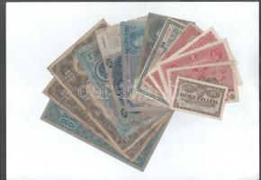 Vegyes, 13db-os Korona bankjegytétel, közte 1902. 1000K felülbélyegzés nélkül, 1918. 25K (ragasztott), 1920. 1000K "Orell Füssli Zürich" nyomdahely-jelöléssel (2x) T:F-G