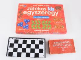 4 darab klf játék, közte Kreuz-Wort-Raetsel-Spiel szókirakó játék.